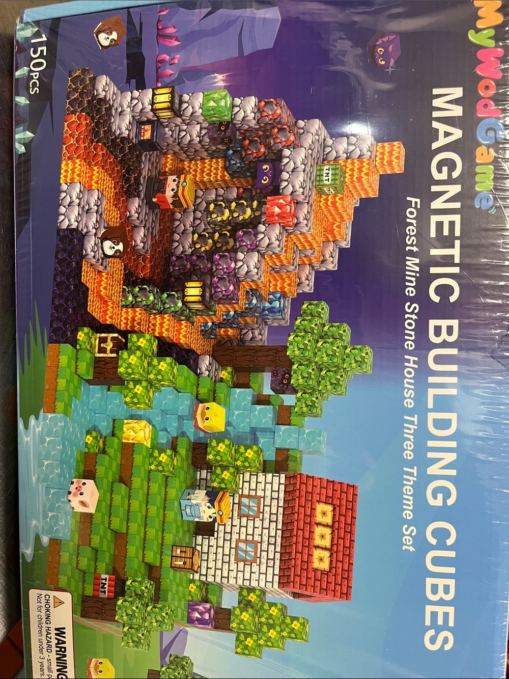 BRAND NEW🥇Magnetic Building Cubes - Colorful Forest Mine Stone House Set 150pc